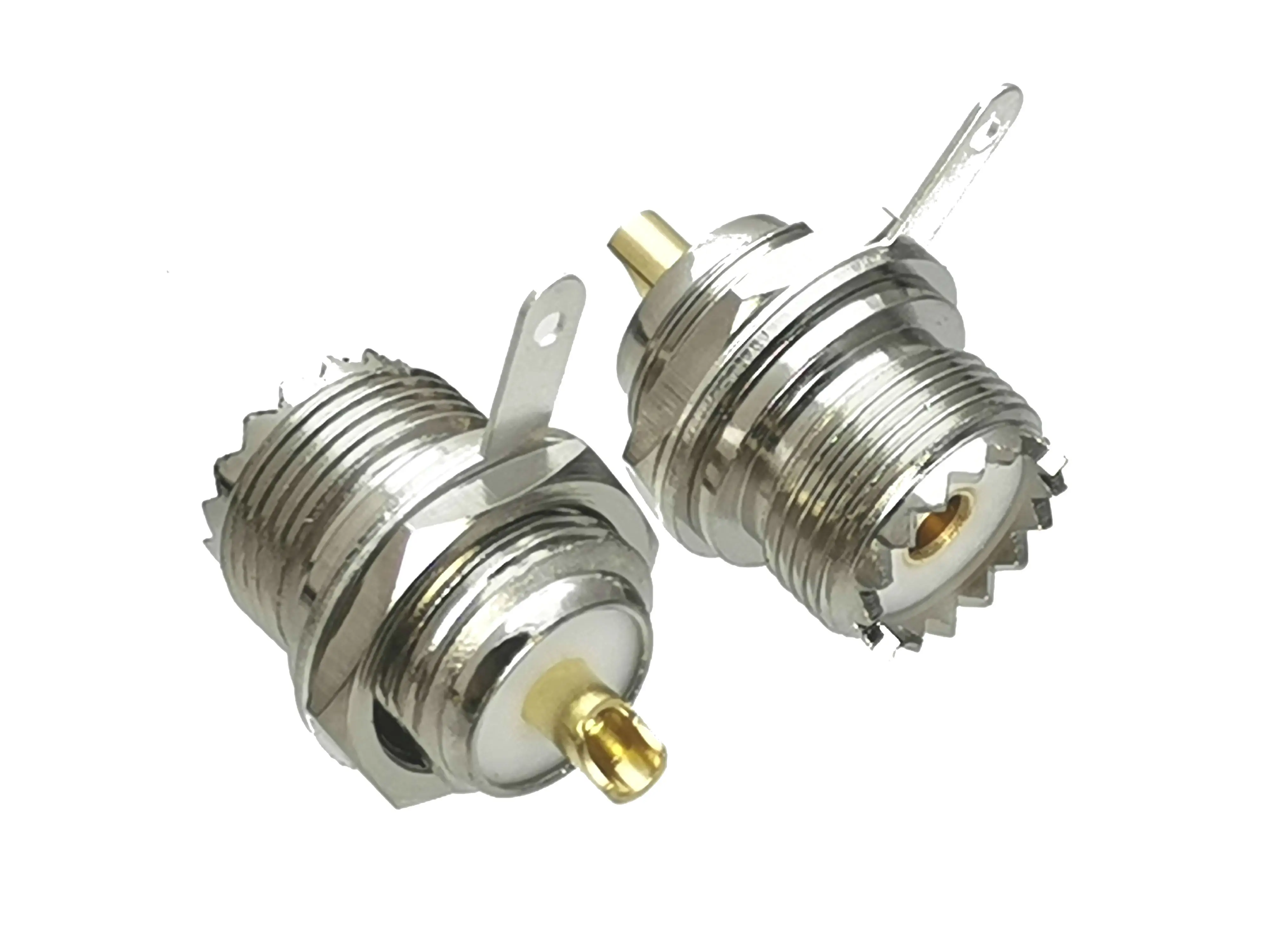 1 Uds conector UHF SO239 conector hembra tuerca de cabeza de toro soldadura para montaje en Panel adaptador Coaxial RF