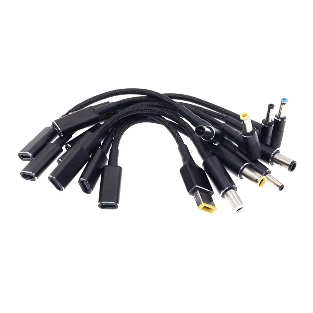 Adaptador de corriente Universal para ordenador portátil, conector de Cable de carga rápida USB tipo C hembra a cargador de portátil, convertidor de enchufe, 100W - imagen 5