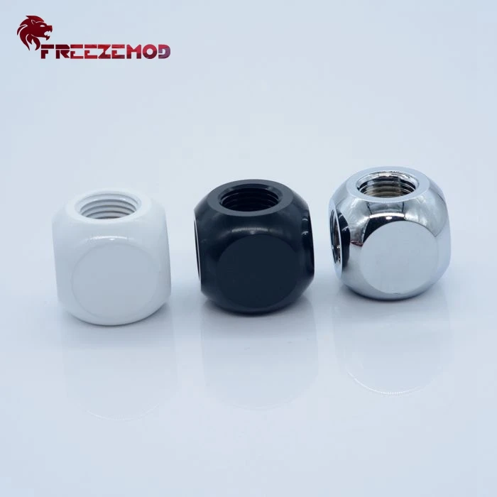 FREEZEMOD-Adaptador de 3 vías para sistema de refrigeración por agua de ordenador, Cubo de latón negro de HDTD-3STB G1/4 pulgadas, accesorio para enfriador de agua de pc