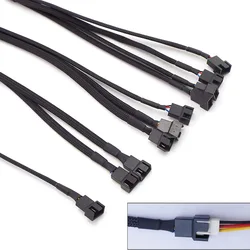 Divisor ventilador PWM CPU con cable adaptador de pines – Negro