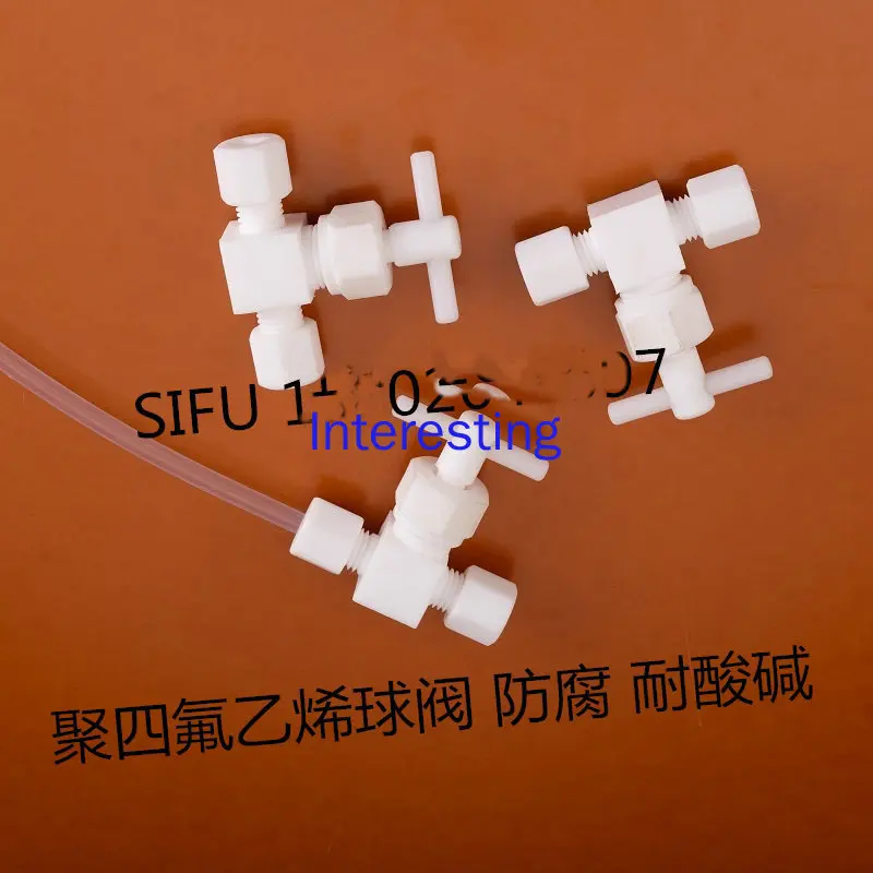 PTFE Ball Valve PTFE Straight-through Ball Valve 1/4 3/8 1/2 Anti-corrosion Acid and Alkali Resistant Polytetrafluoroethylene - imagen 4