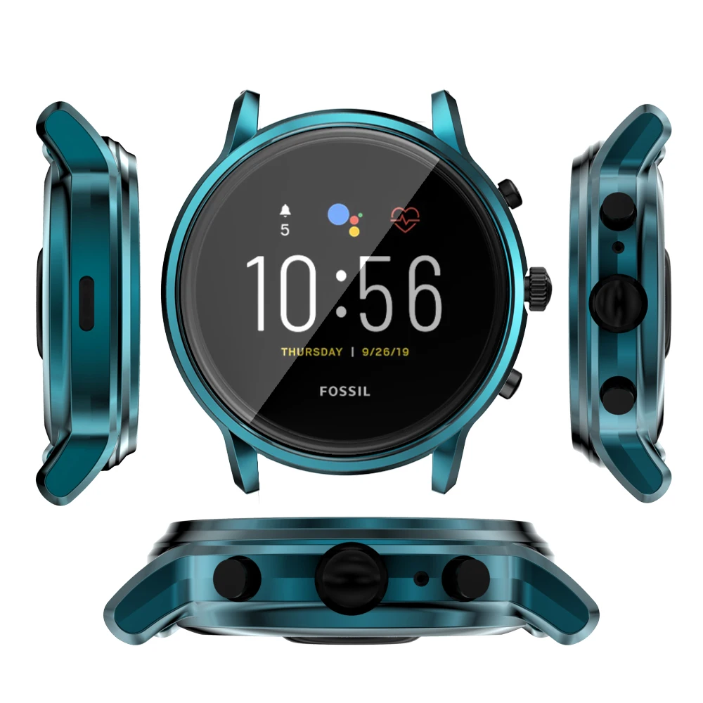 Funda protectora de TPU para reloj inteligente Fossil Gen 5 Carlyle, carcasa de parachoques, funda protectora de pantalla de cristal completa para Gen5 Carlyle - imagen 3