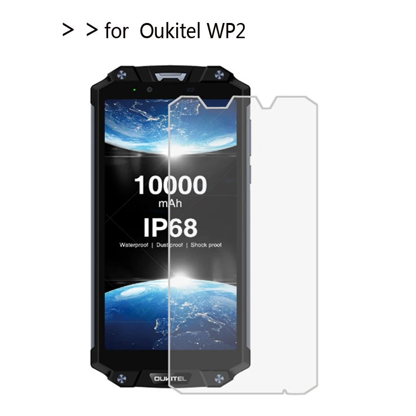 Protector de pantalla de vidrio templado para Oukitel WP2, película protectora dura a prueba de explosiones para Oukitel WP 2 9H, 2 piezas