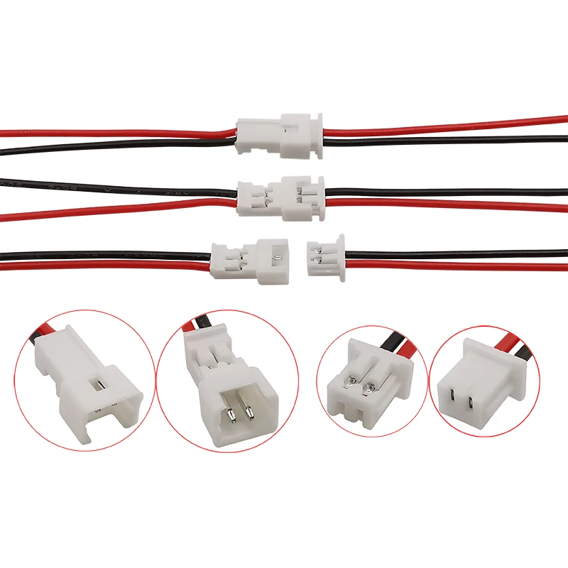 Mini Conector Micro JST de 20 piezas, Conector de Cable electrónico de paso de 1,25mm, 2 pines, enchufe macho/hembra, 15CM, 28AWG - imagen 3