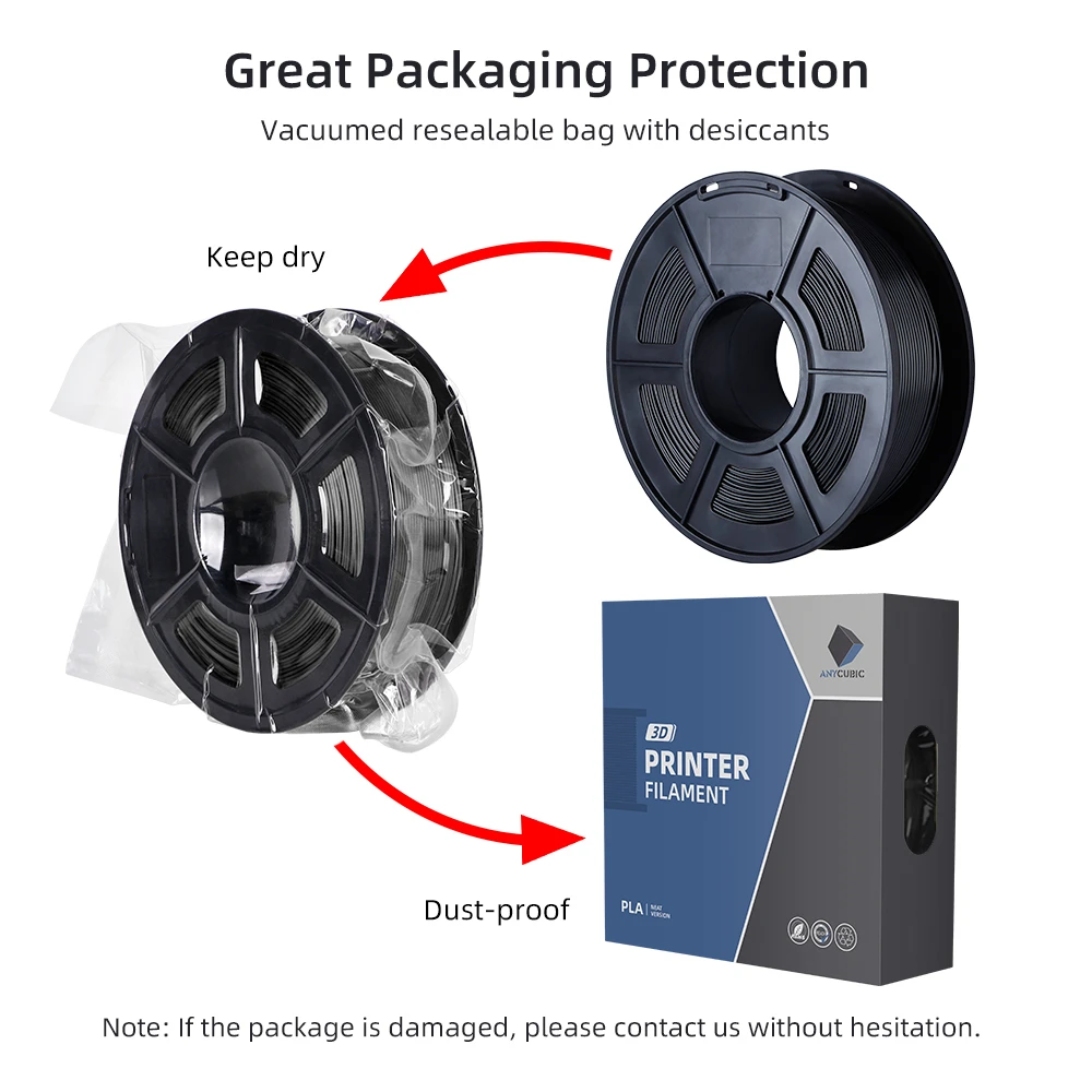 Filamento de impresora 3D ANYCUBIC PLA 1,75mm 1 kg/rollo Material de impresión 3D de filamento PLA para impresión de modelos de juguete impresora 3D FDM - imagen 5
