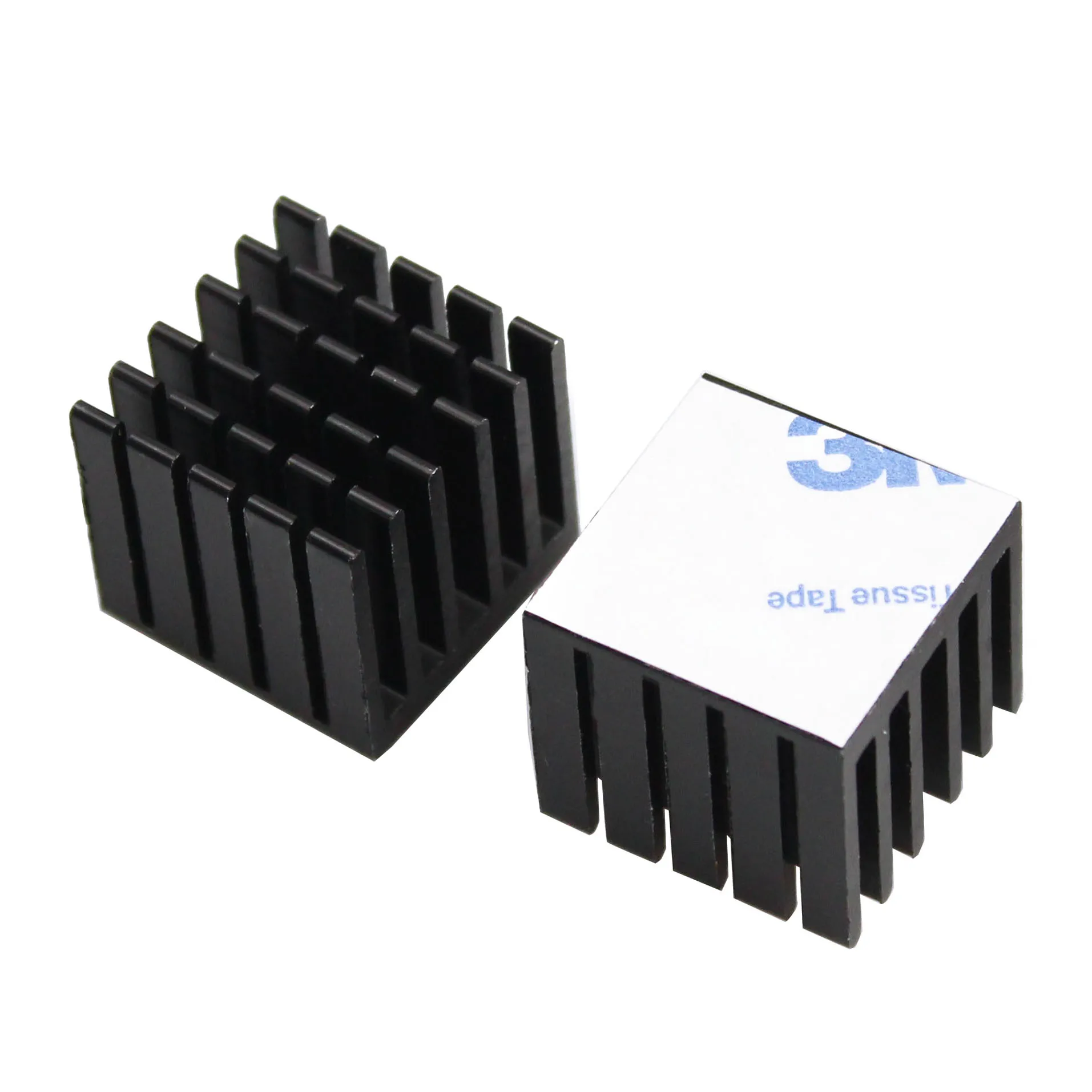 YOUNUON-disipador de calor de aluminio para CPU, disipador de calor para Chip GPU, VGA, RAM, IC, LED, refrigeración con cinta de 3M, color negro, 100 piezas, 25x25x15mm - imagen 4