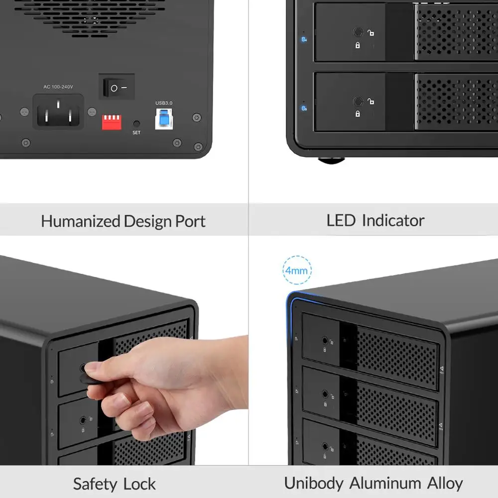 ORICO 95 Series Docking Station HDD 4 Bahías USB 3.0 - 3,5" - imagen 5