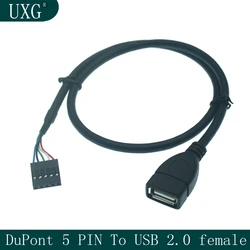 Cable Adaptador USB 2.0 Hembra a Dupont 5 Pines