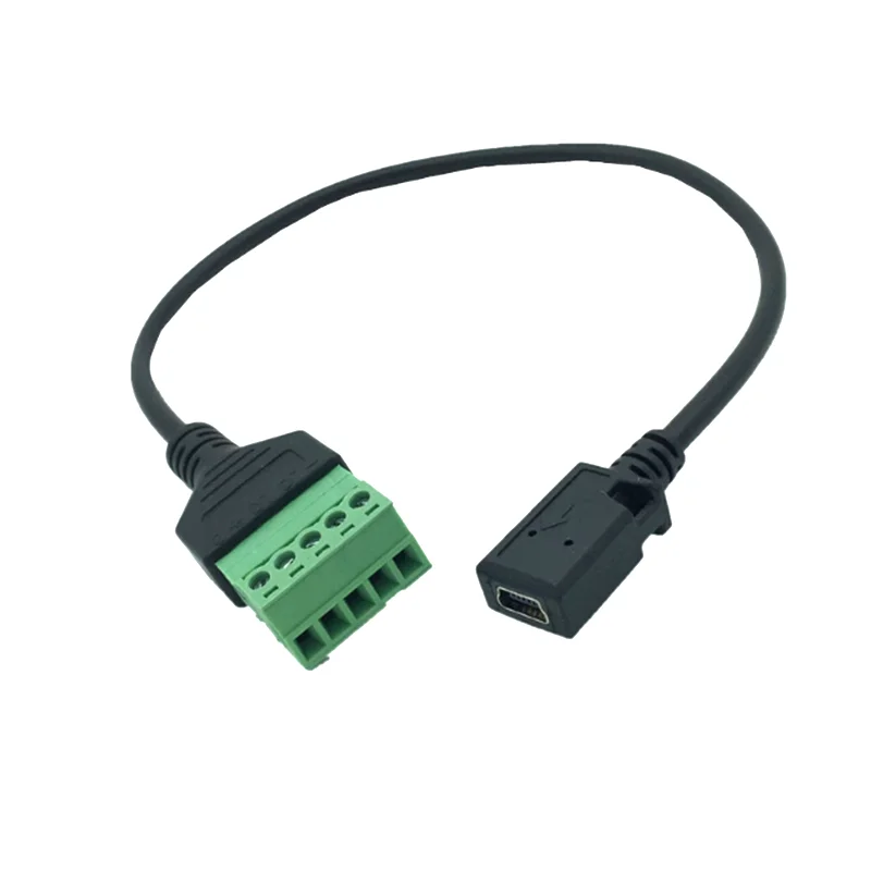 1ft USB 2,0 hembra B Micro USB Mini USB tipo C macho a conector de tornillo hembra de 5 pines con Cable adaptador de enchufe de Terminal de escudo - imagen 4
