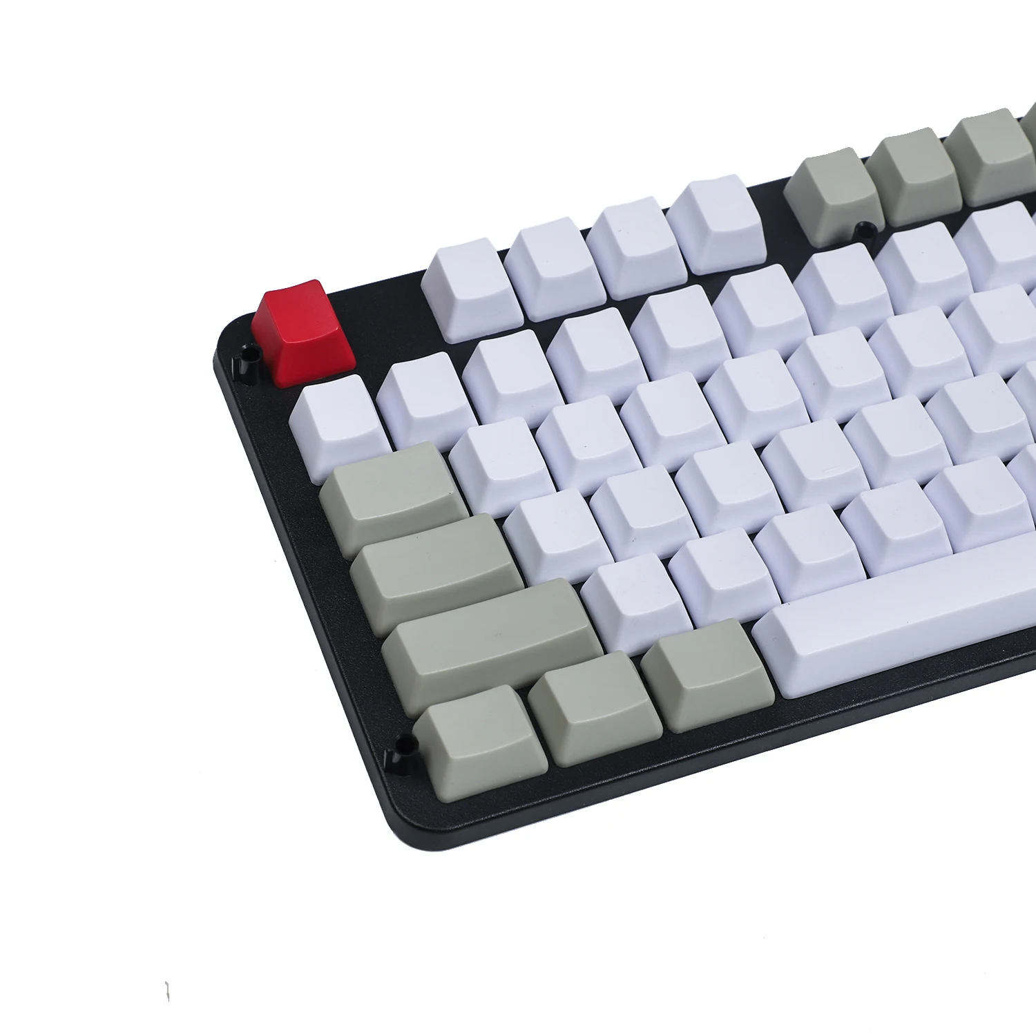 Teclas mixtas blancas y grises de 104 teclas, teclas gruesas de perfil OEM PBT para teclado mecánico 87 61 MX