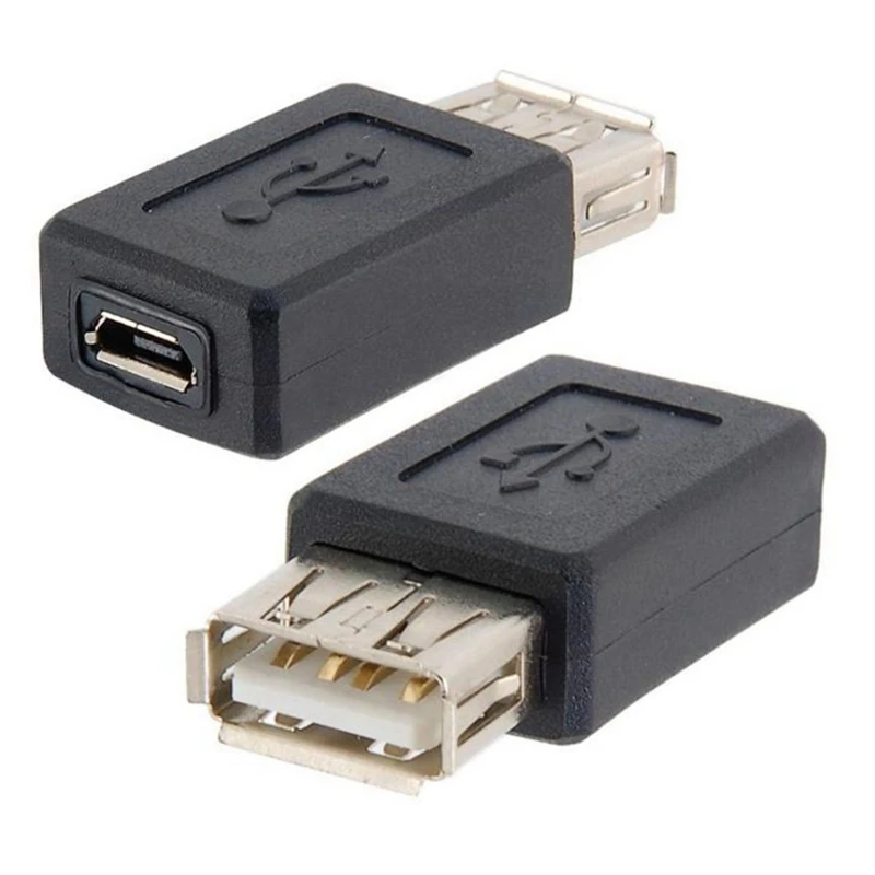 Adaptador USB 2,0 tipo A hembra A Micro USB B hembra, convertidor de enchufe USB 2,0 A Conector micro USB, color negro, buena calidad, venta al por mayor - imagen 2