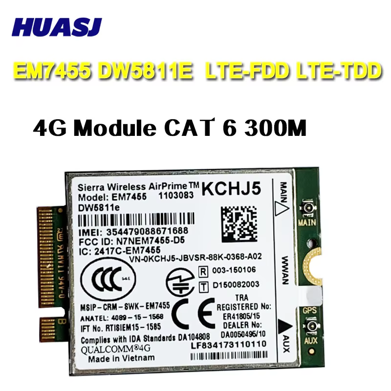 Huasj Módulo 4G LTE EM7455 Gobi6000 para Dell E7270/E7470/E7370 - imagen 3