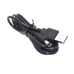 2 pzas/lote USB 2,0 a DC 5,5mm x 2,1mm Cable de alimentación 24AWG 1A soporte 5V Cable conector de cargador para lámpara de mesa tableta MP3 MP4 1,2 m