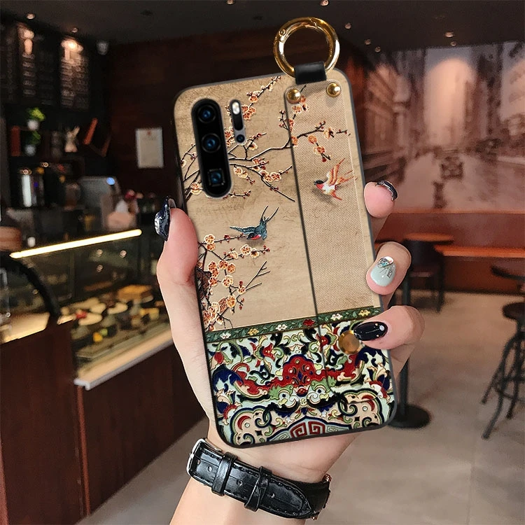 Funda en relieve 3D para Huawei Mate 30 20 Pro Lite 20X P40 P30 P20 Nova 5T 3e 3i Honor 30i 20S V30 9X 8X 7X 10 Funda con banda de mano - imagen 3