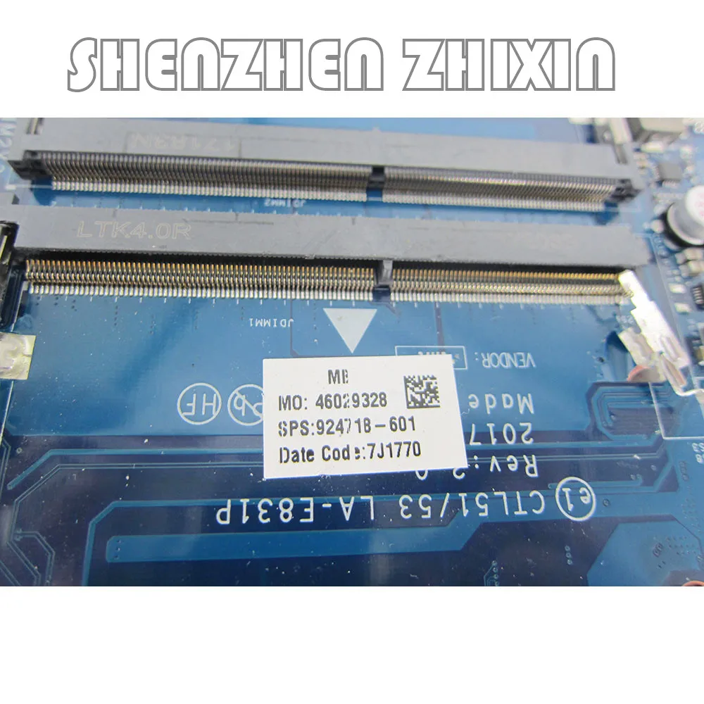 Yourui para HP 15-BW007CA 15-BW placa base de computadora portátil CTL51/53 LA-E831P MB con CPU de A10-9620P 924718 -601 924718 -001 100% completamente - imagen 2