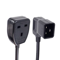 Cable adaptador IEC C20 a enchufe británico UK de 13 A