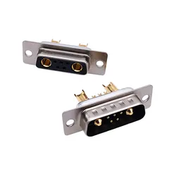 Conector D-SUB 7W2 chapado en oro alta corriente con Jack machino