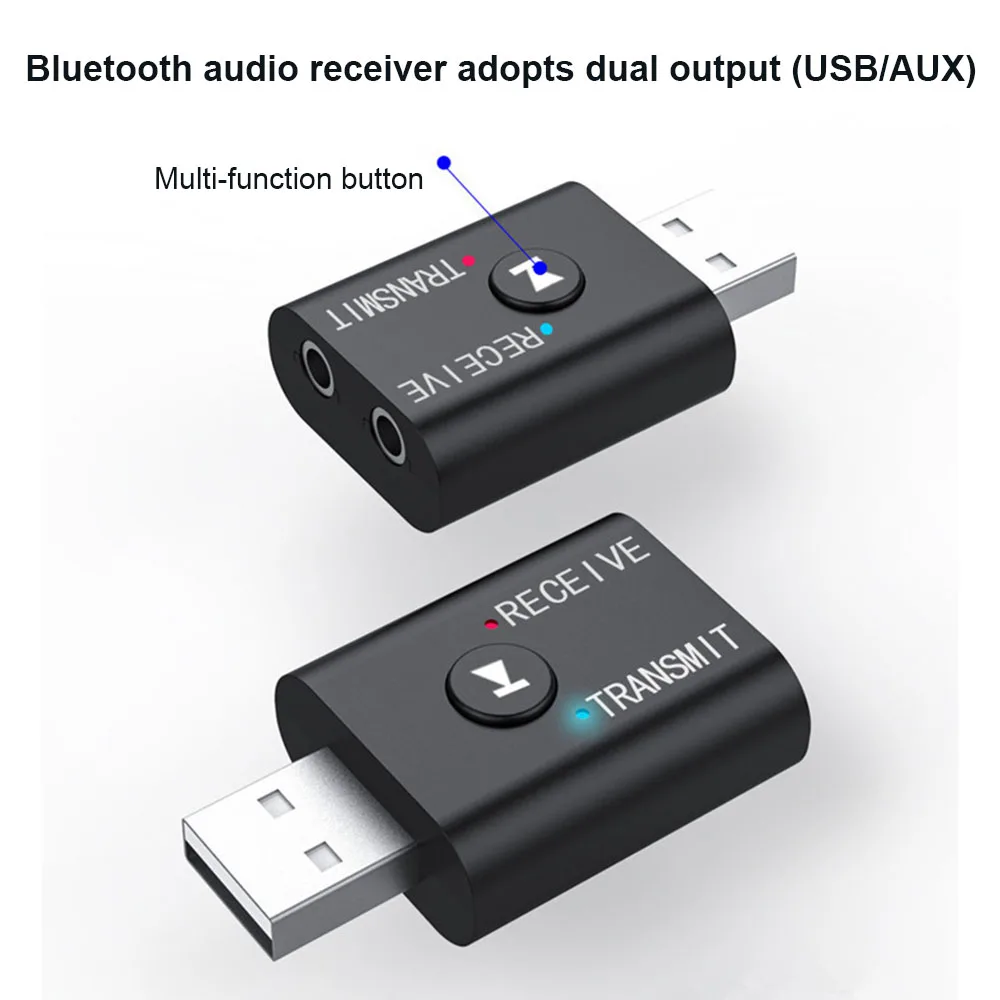Mini transmisor inalámbrico USB AUX para coche, Compatible con Bluetooth 5,0, receptor, Audio, música, adaptador inalámbrico para TV, PC y coche - imagen 4