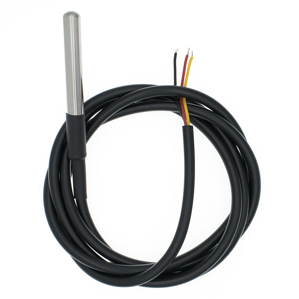 DS18B20 Paquete de acero inoxidable 1 metro/3 metros Sensor de temperatura de sonda de cable impermeable 18b20 - imagen 2