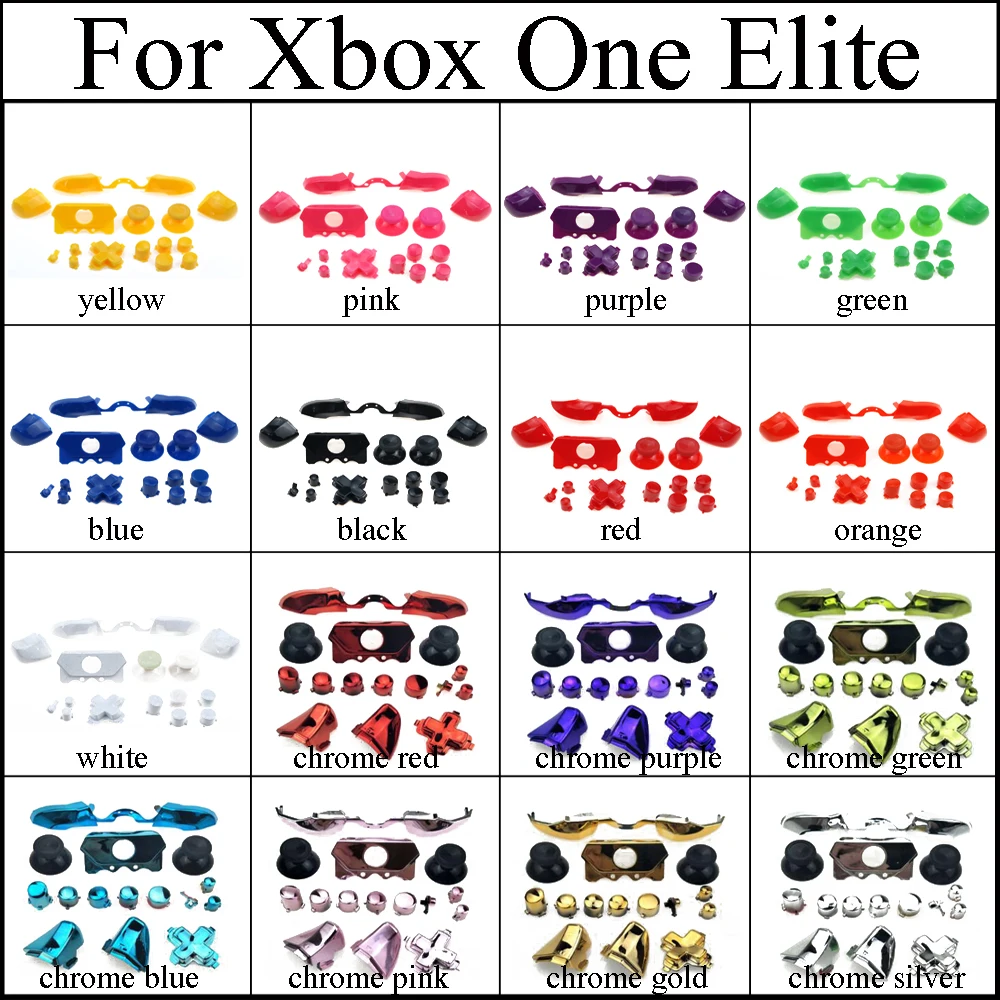 YuXi-juego completo de botones transparentes para mando de Xbox One Elite, disparadores de parachoques, reemplazo de botones d-pad LB RB LT RT - imagen 2