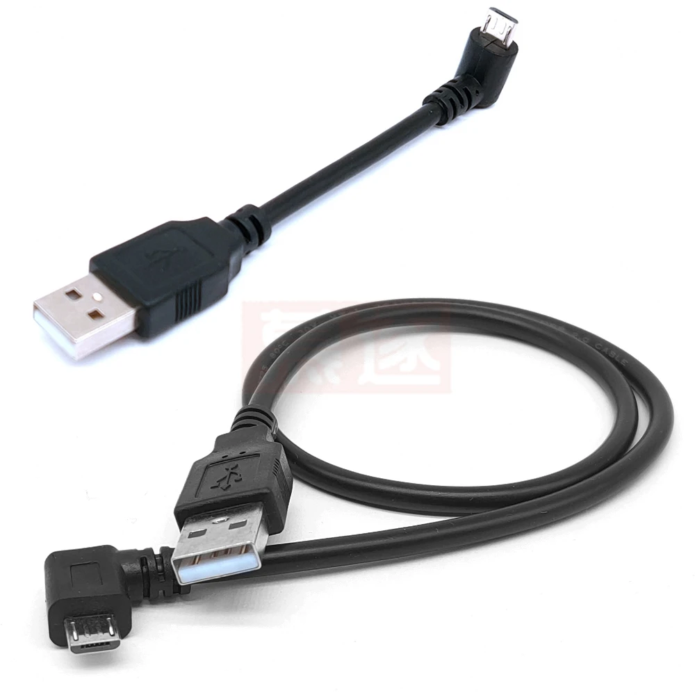 Cable conector de carga de datos Micro USB macho a USB macho, arriba, abajo, izquierda y derecha, ángulo de 90 grados, 10CM-200CM para tableta de 5 pies - imagen 5