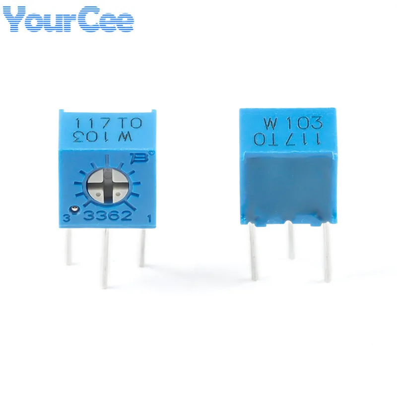 20 piezas/5 uds 3362W 3362 potenciómetro recortador Trimpot de resistencia ajustable de precisión 100R 200R 500R 1K 2K 5K 10K 20K 100K 200K Ohm - imagen 2