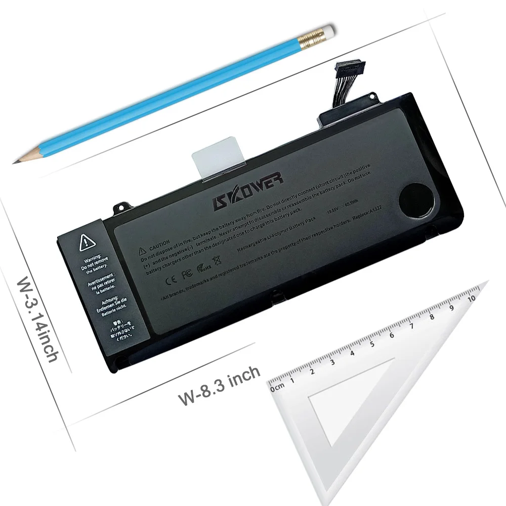 SKOWER 10.95V 65.5Wh A1322 Batería para portátil para Apple MacBook Pro 13 pulgadas A1278 (2009-2012) - imagen 4