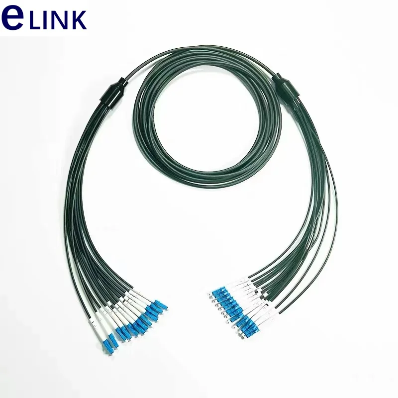 Cables de fibra óptica de TPU, 12 núcleos, 10M, 12C, cable blindado LC SC FC ST de 6,0mm, parche blindado, para exteriores, SM FTTA jumper, 12 vías