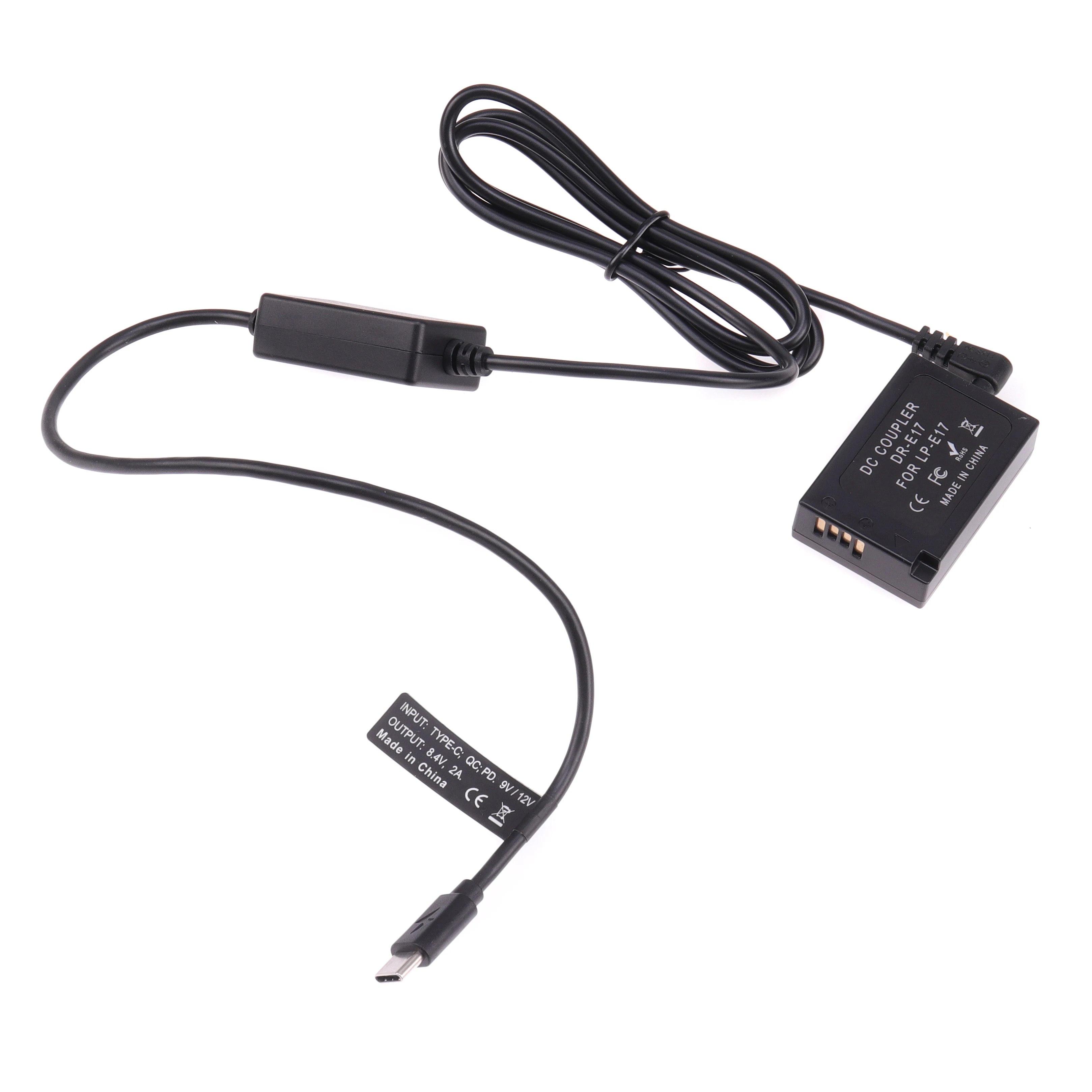 Fuente de alimentación del adaptador de batería simulada FOTGA 9V LP-E17 con cable de TYPE-C para fuente de alimentación del adaptador de batería simulada Canon M3 M5 M6 - imagen 3