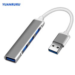 Hub USB 3.0 4 Puertos - Adaptador Aluminio Compatible PC MacBook