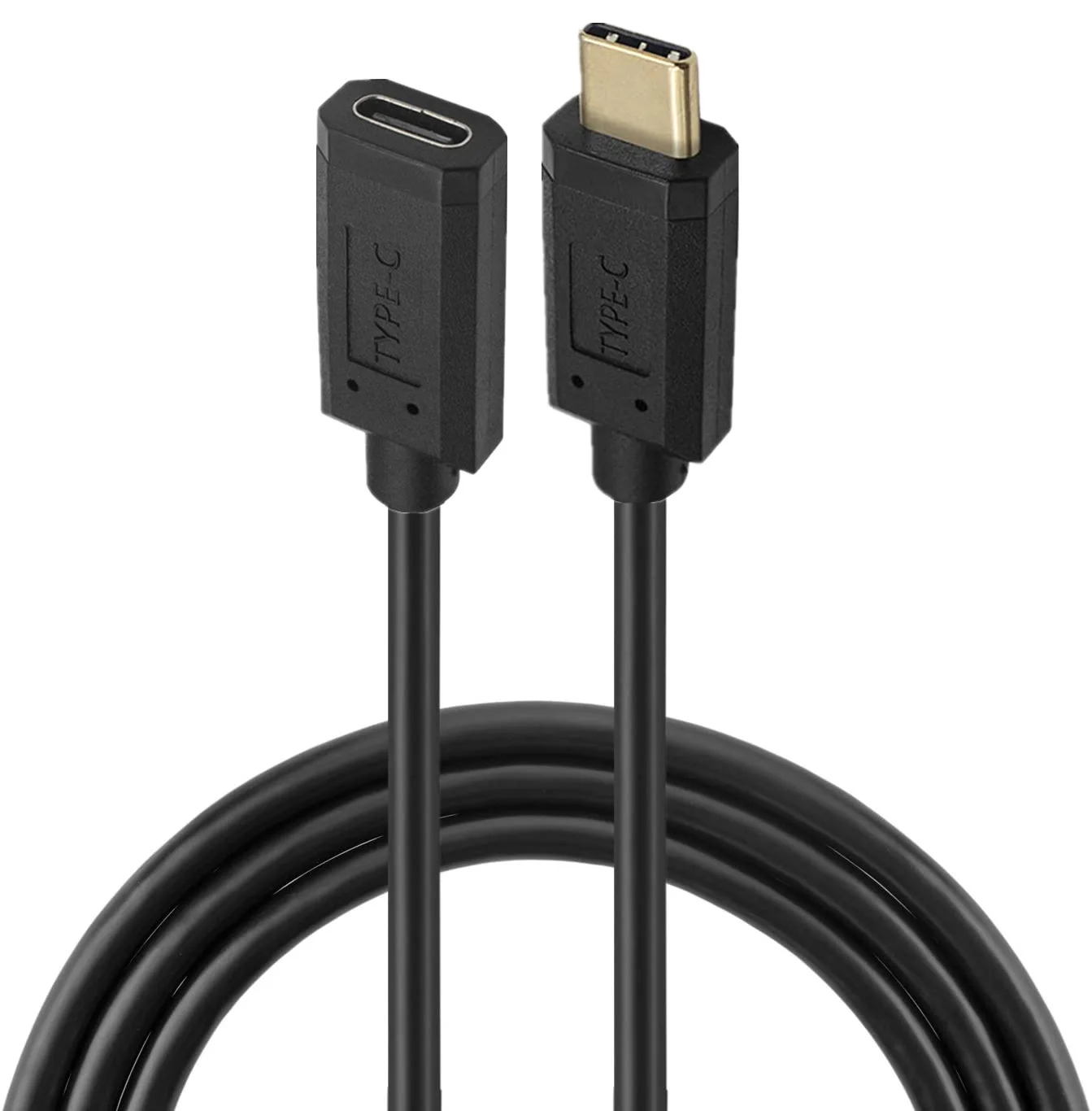 Oro tipo C USB 3,1 macho a USB-C hembra Cable de carga de datos de extensión de 90 grados diseño Reversible 10 Gb/s con tornillo de panel - imagen 3