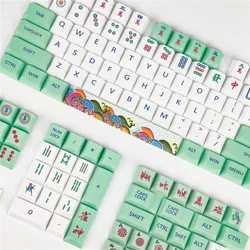 Teclas de Mahjong chino, sublimación de tinte, 128 teclas, perfil de cereza, teclas PBT para teclado mecánico 60 61 64 87 96 104