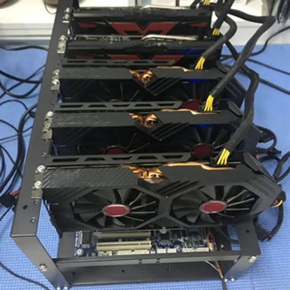 Soporte de tarjeta gráfica compatible con 6-8 GPUs SECC, tipo Rack, fácil operación, placa base ATX, estante de mina, soporte de tarjeta gráfica - imagen 4