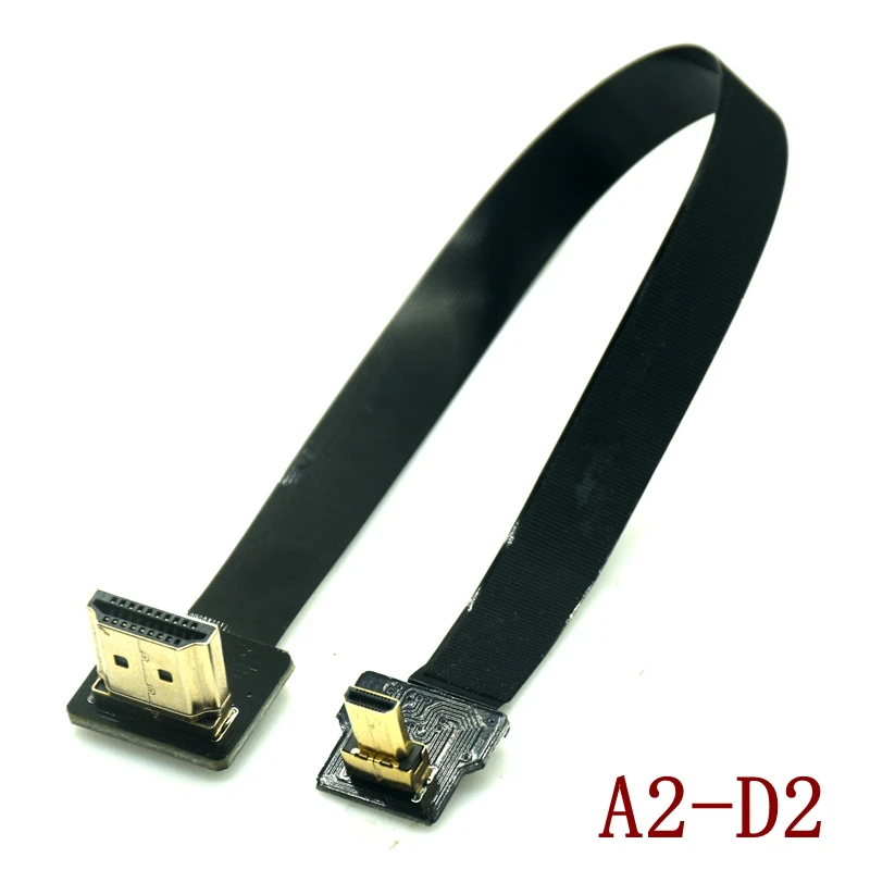 FPV HD tipo A macho arriba abajo en ángulo de 90 grados a HDTV compatible con HDTV FPC plano para cámara TV multicóptero fotografía aérea - imagen 5