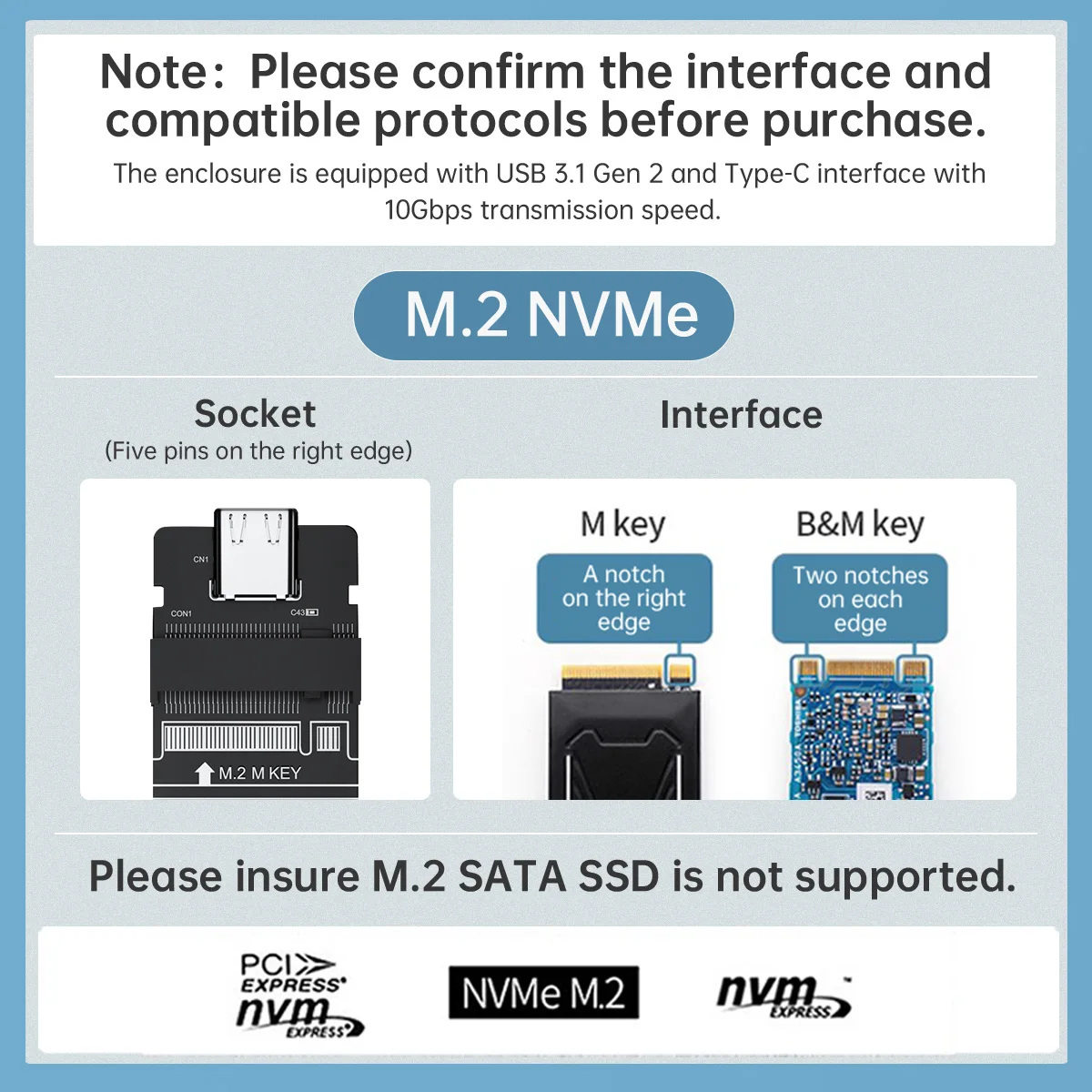 Carcasa Orico NGFF - Modelo 5Gbps