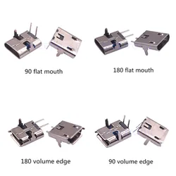 Conector Hembra Micro USB 2 Pines 90°/180° para Carga Móvil