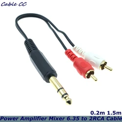 Cable Audio TRS 6.35mm a RCA Dual Hembra HiFi