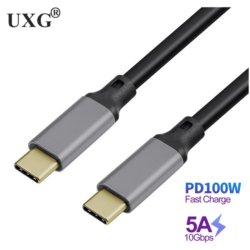 Cable USB C a USB C de 0,2 m-5m, 100W, WOTOBE de largo, 10 pies, USB tipo C 5A E Mark, Cable trenzado de nailon de carga rápida, Compatible con VR - imagen 3