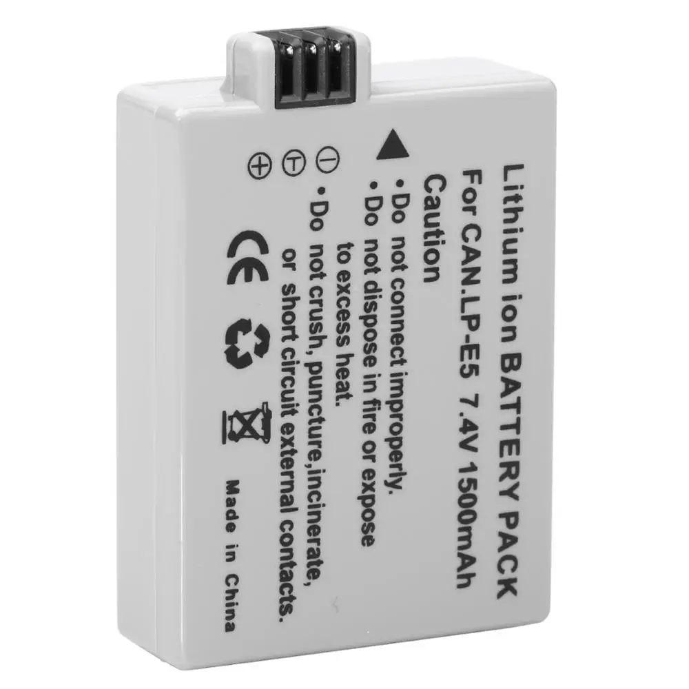 7,4 V 1500mAh LP-E5 LPE5 LP E5 batería de cámara para Canon EOS EOS Rebel XS, Rebel T1i, Rebel XSi, 1000D, 500D,450D, L10 - imagen 4