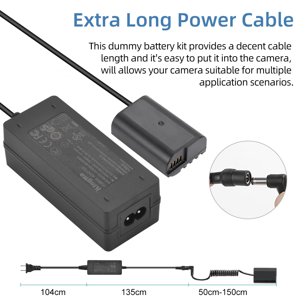KingMa-batería ficticia de DMW-BLK22 con adaptador de fuente de alimentación de CA para cámara Panasonic Lumix S5 GH5M2, blk22 - imagen 3