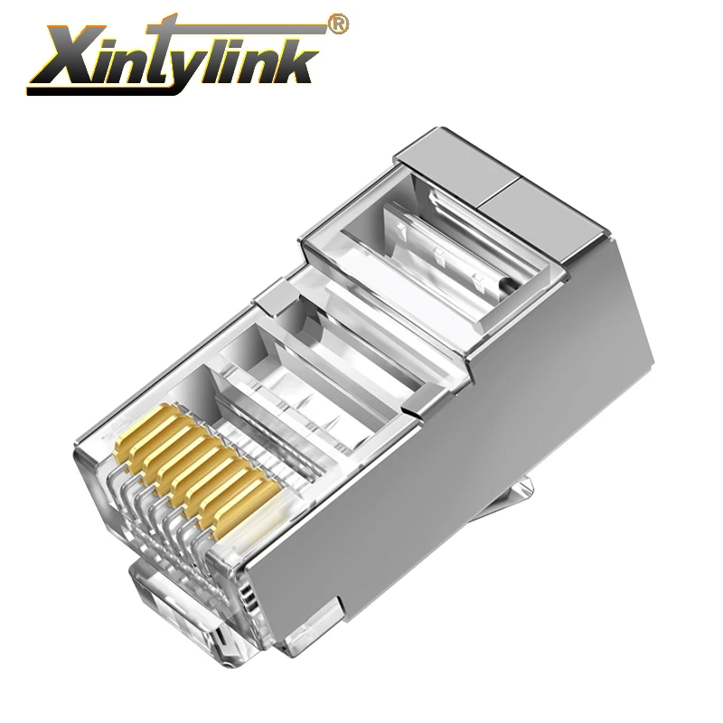 Xintylink Connector Cat6 RJ45 Cat 6 Enchufe 8P8C STP RG RJ 45 LAN Blindado SFTP FTP Conector Cable Red Ethernet Terminales Modulares - Vista principal del producto