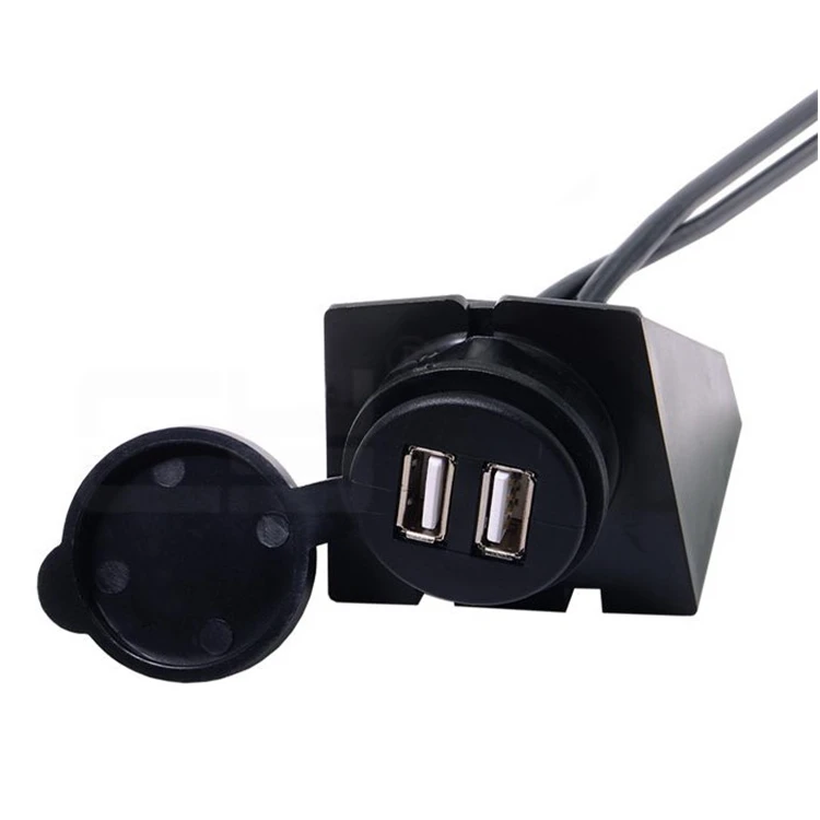 FVH Tablero de instrumentos de barco de motocicleta de automóvil con soporte dual USB 2.0 HD macho a hembra impermeable 1m 2m - imagen 4