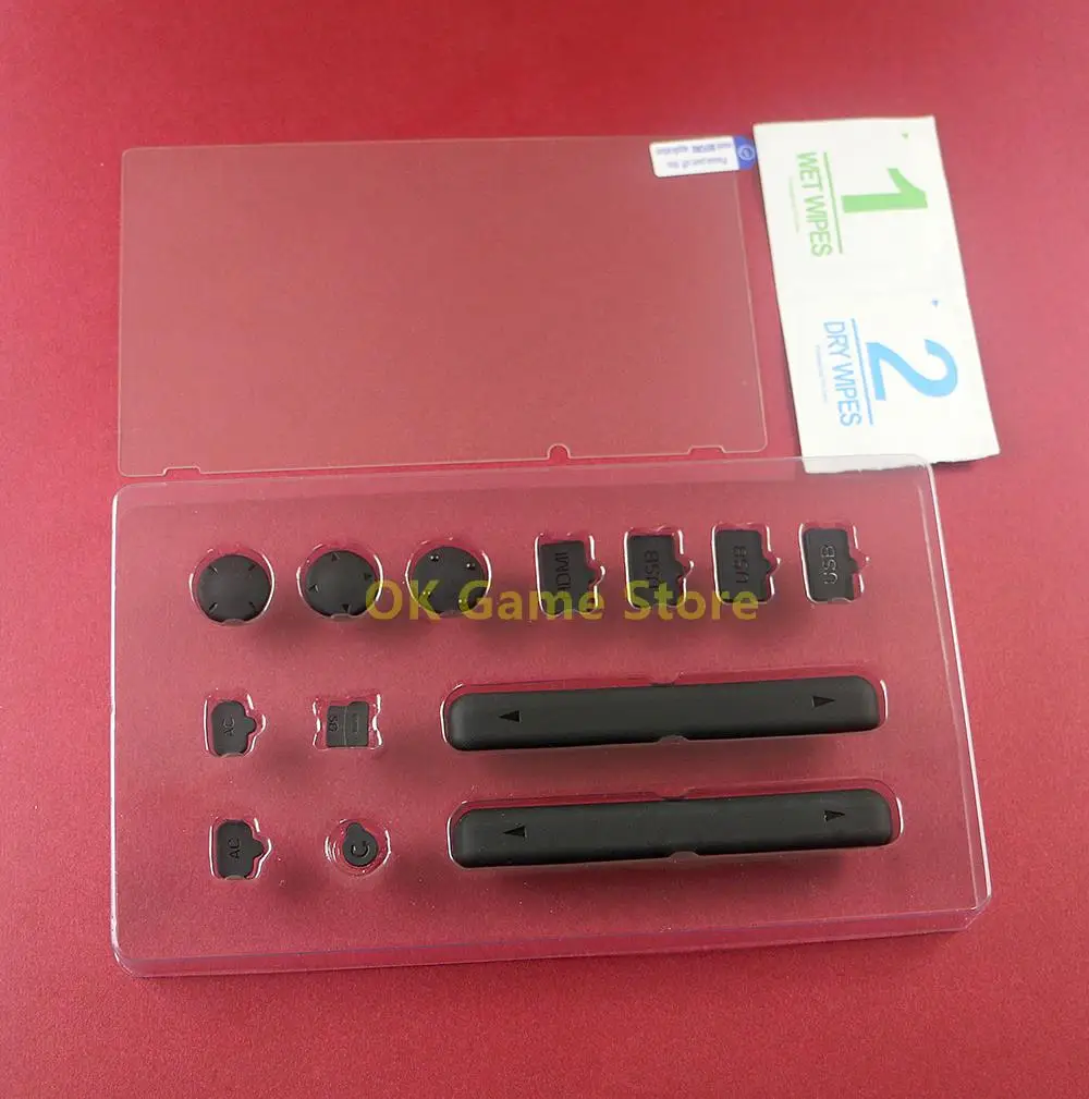 1 juego/lote para NS Switch juegos de tapones antipolvo de silicona y Protector de pantalla de vidrio templado película protectora de acero para consola Switch NS NX - imagen 3