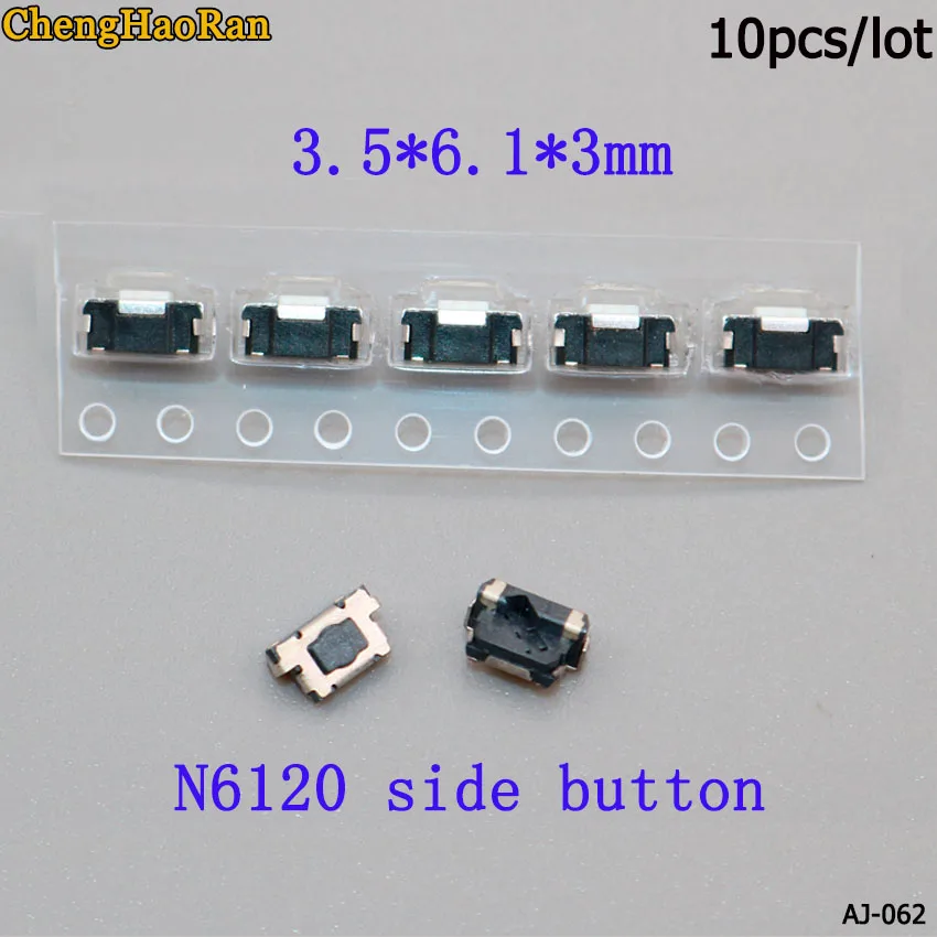 ChengHaoRan-Interruptor de palanca de botón SMD, 3,5x6,1x3mm, Botón lateral N6120, interruptor pequeño, interruptor deslizante, juego de 10