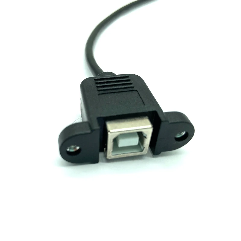 Cable micro USB derecho de 90 grados, 5 pines macho a USB B hembra, tipo montaje en panel, 30cm con tornillos - imagen 2