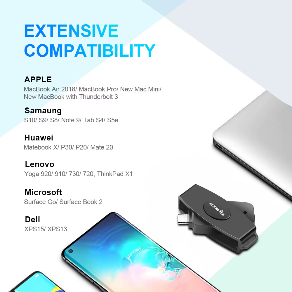 Lector Tarjetas Inteligentes USB-C Rocketek CSCR3 SIM IC - imagen 5