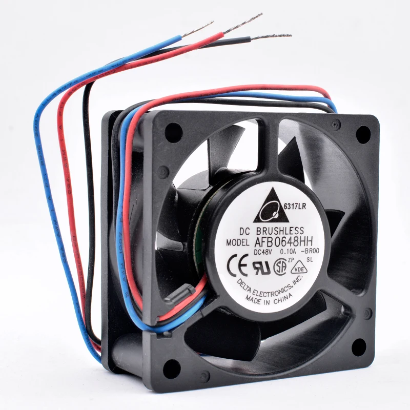 AFB0648HH-BR00 de 6cm, 60mm, 60x60x25mm, CC 48v, 0.10A, rodamiento de doble bola, 3 cables, ventilador de refrigeración para el inversor de la caja del servidor - imagen 2