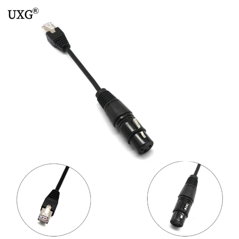 Adaptador XLR 3 Pines Hembra a RJ45 Macho FTP 4P Cat5e - imagen 2