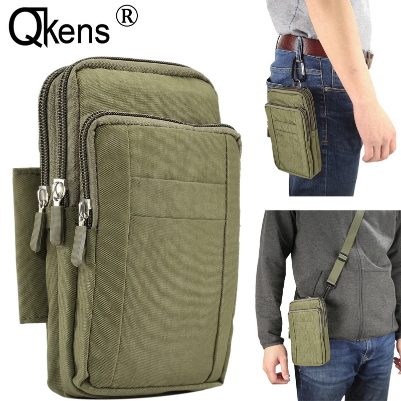 Bolsa de mensajero de varias capas para hombre, bolso de mano con cremallera, informal, portátil, de viaje, Mini funda de, 7,0"