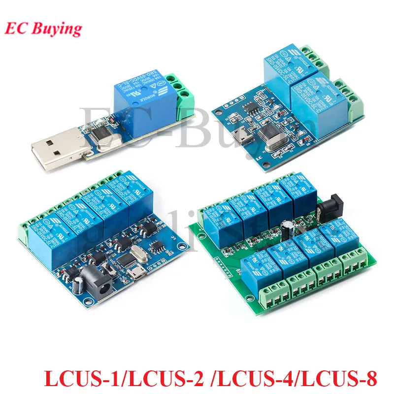 USB Relay Module CH340 USB Intelligent Control Switch 10A 250VAC 30VDC Over-Currentelay LCUS-1/LCUS-2 /LCUS-4/LCUS-8 Smart Home
